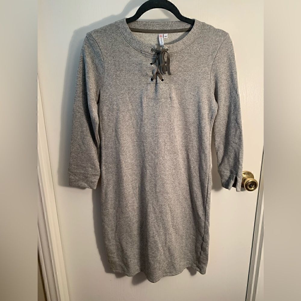 Peach EUC gray long sleeve sweatshirt dress Size XS